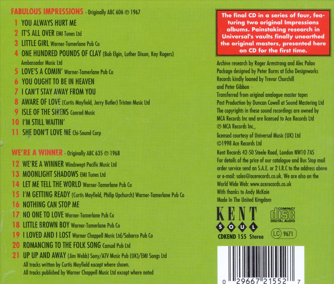 Fabulous Impressions/We're a Winner cover art