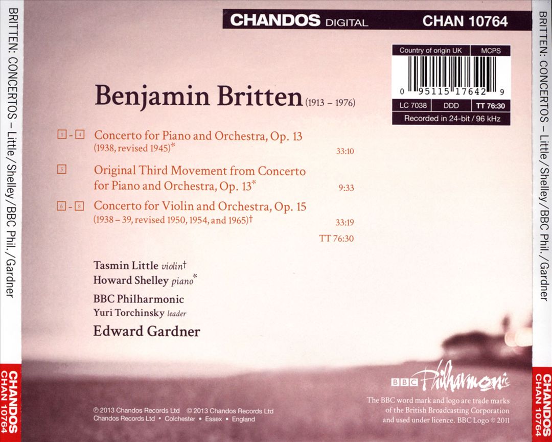 Britten: Piano Concerto; Violin Concerto cover art