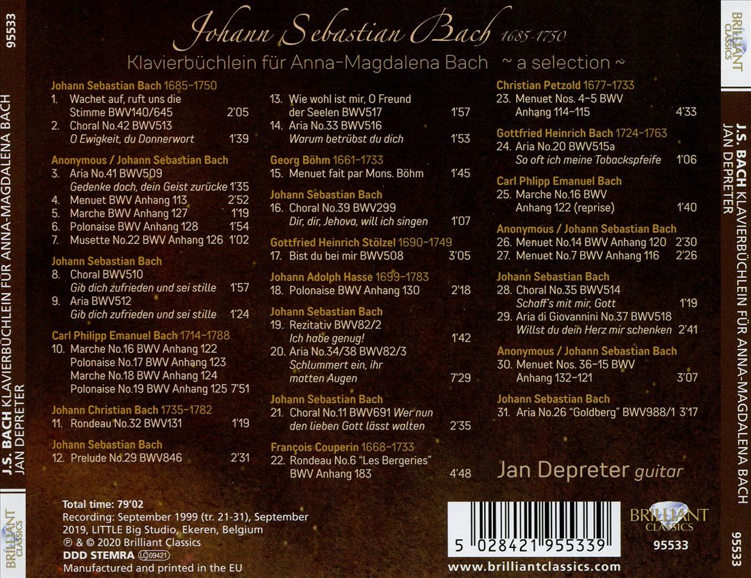 J.S. Bach: Klavierbüchlein für Anna-Magdalena Bach - A Selection cover art