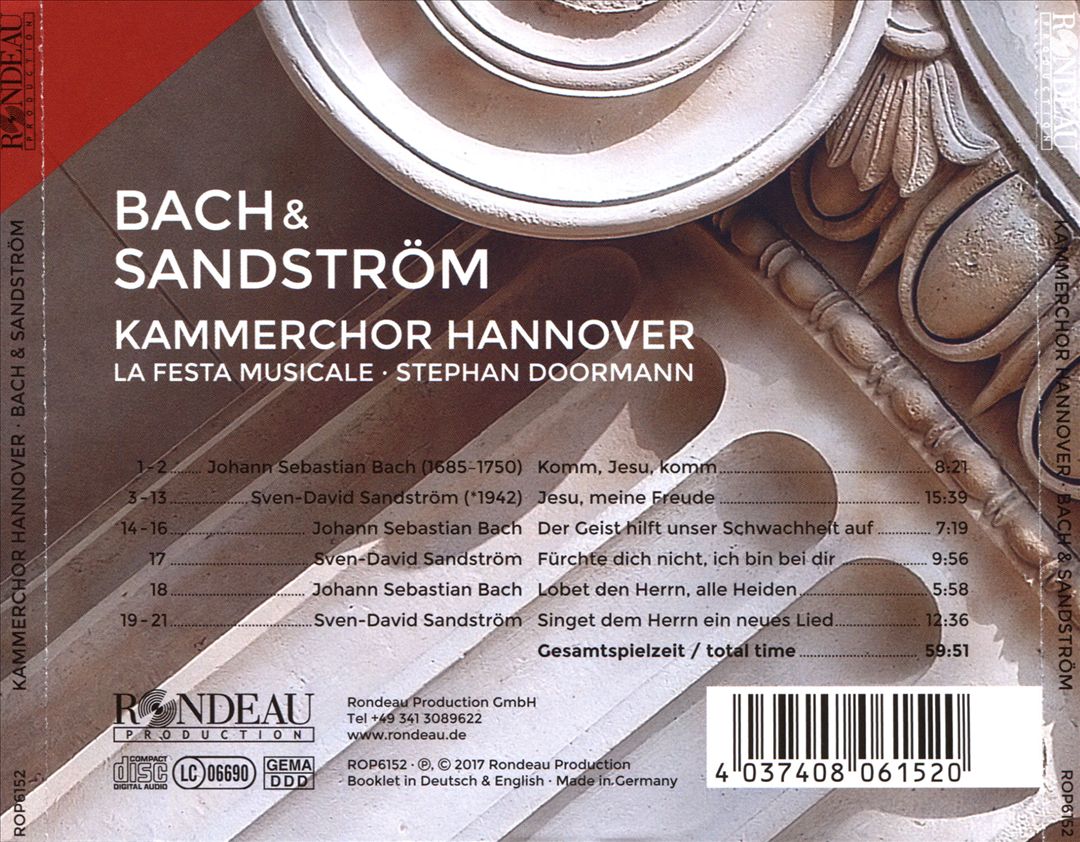 Bach & Sandström: Motetten, Vol. 2 cover art