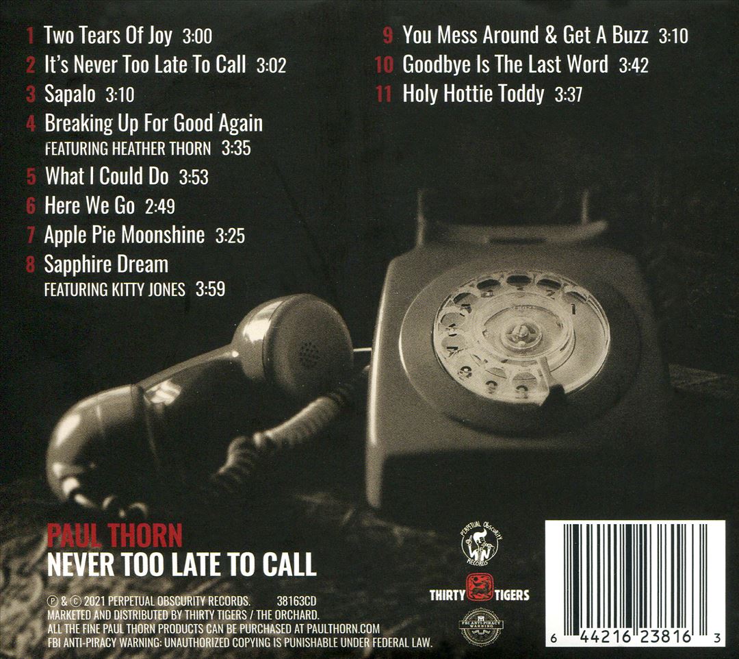 Never Too Late to Call cover art