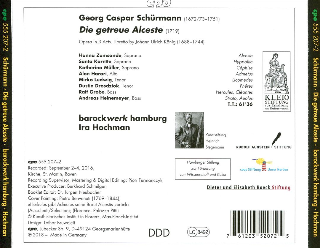 Georg Caspar Schürmann: Die getreue Alceste cover art