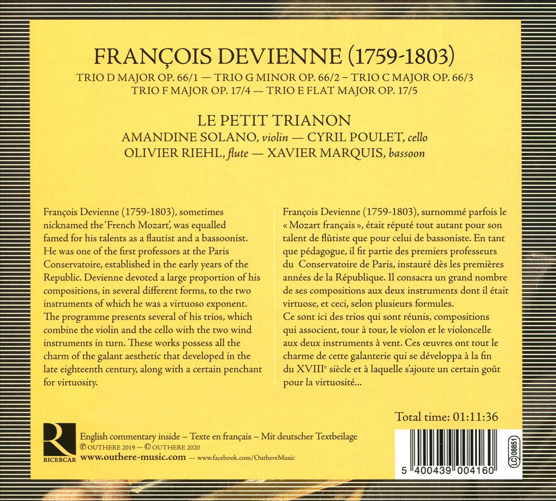 François Devienne: Trios cover art