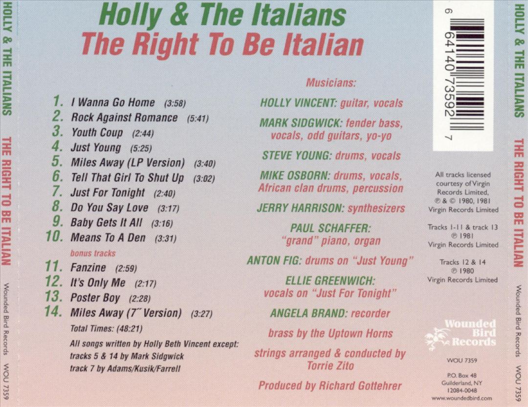 Right to Be Italian [Bonus Tracks] cover art