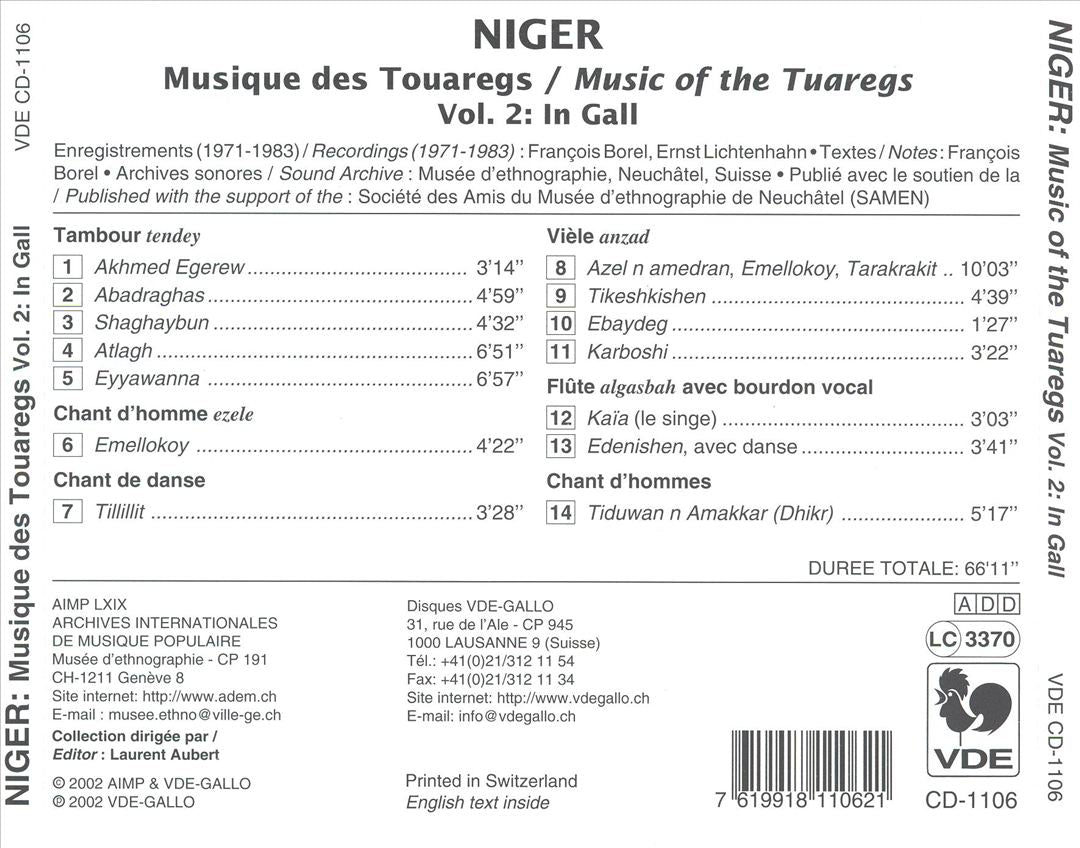 Niger - Music of the Tuaregs, Vol. 2: In Gall cover art