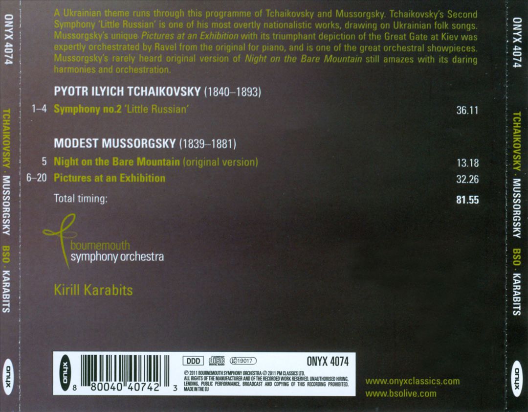 Tchaikovsky: Symphony No. 2; Mussorgsky: Night On Bare Mountain; Pictures at an Exhibition cover art