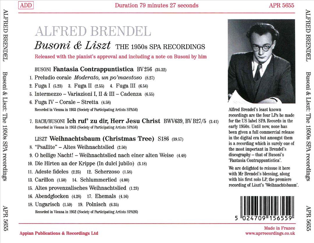 Busoni: Fantasia; Contrappuntistica; Liszt: Weihnachtsbaum cover art