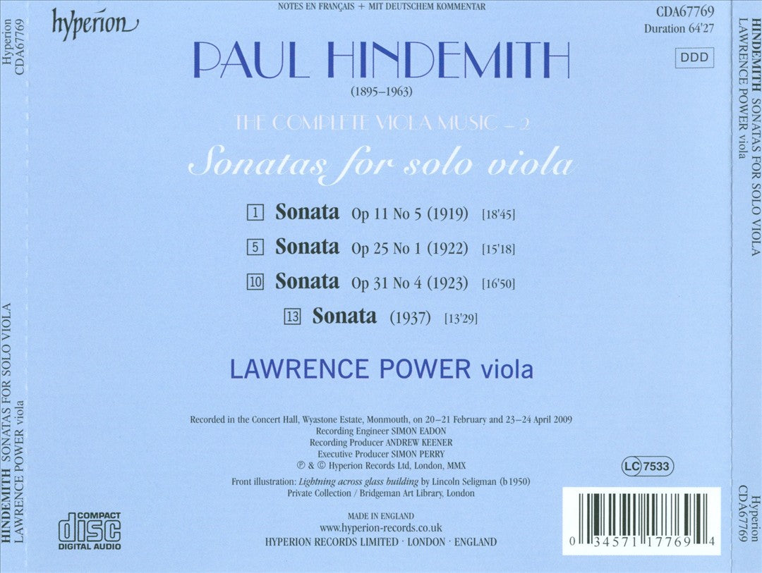 Complete Hindemith Viola Music, Vol. 2 cover art