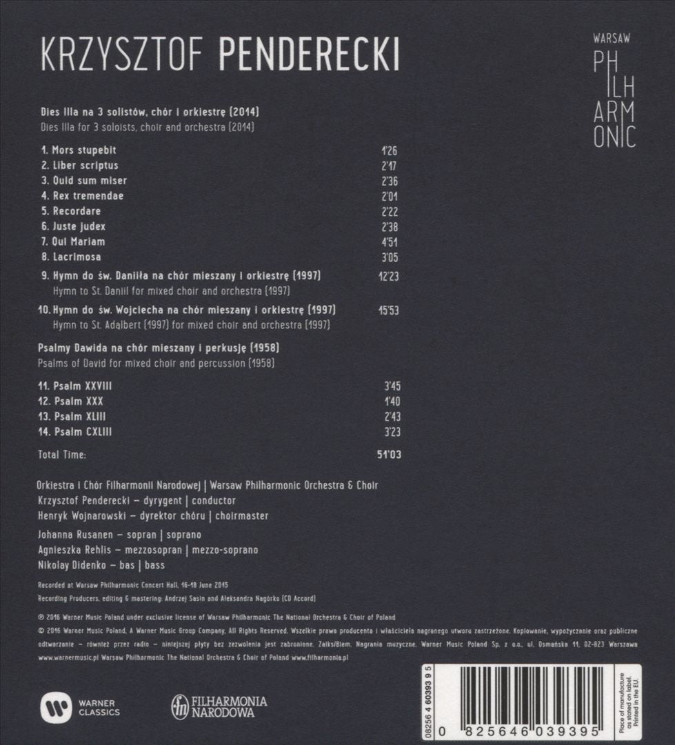 Penderecki Conducts Penderecki, Vol. 1 cover art