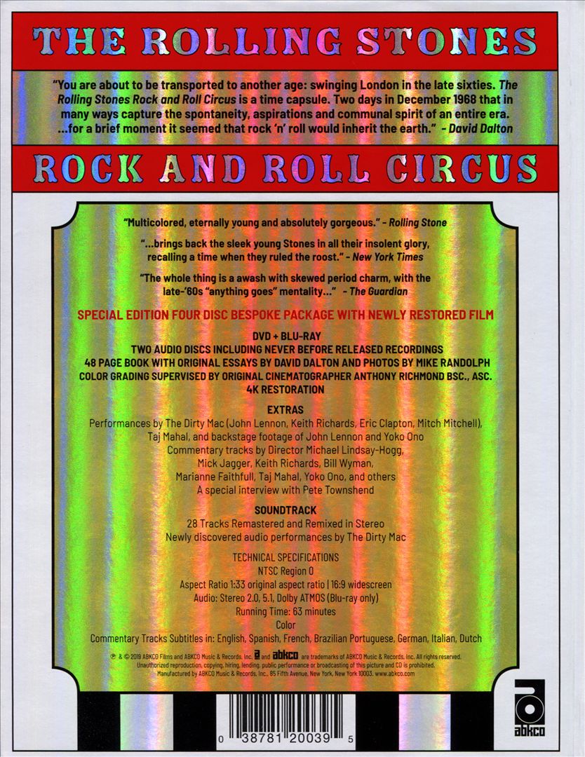 The Rolling Stones Rock and Roll Circus [2CD/Blu-Ray/DVD] cover art