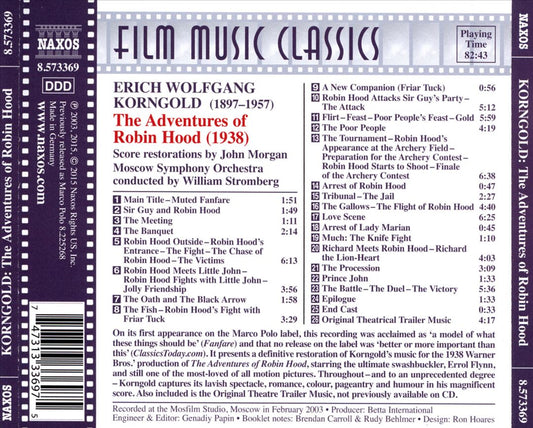 Erich Wolfgang Korngold: The Adventures of Robin Hood cover art