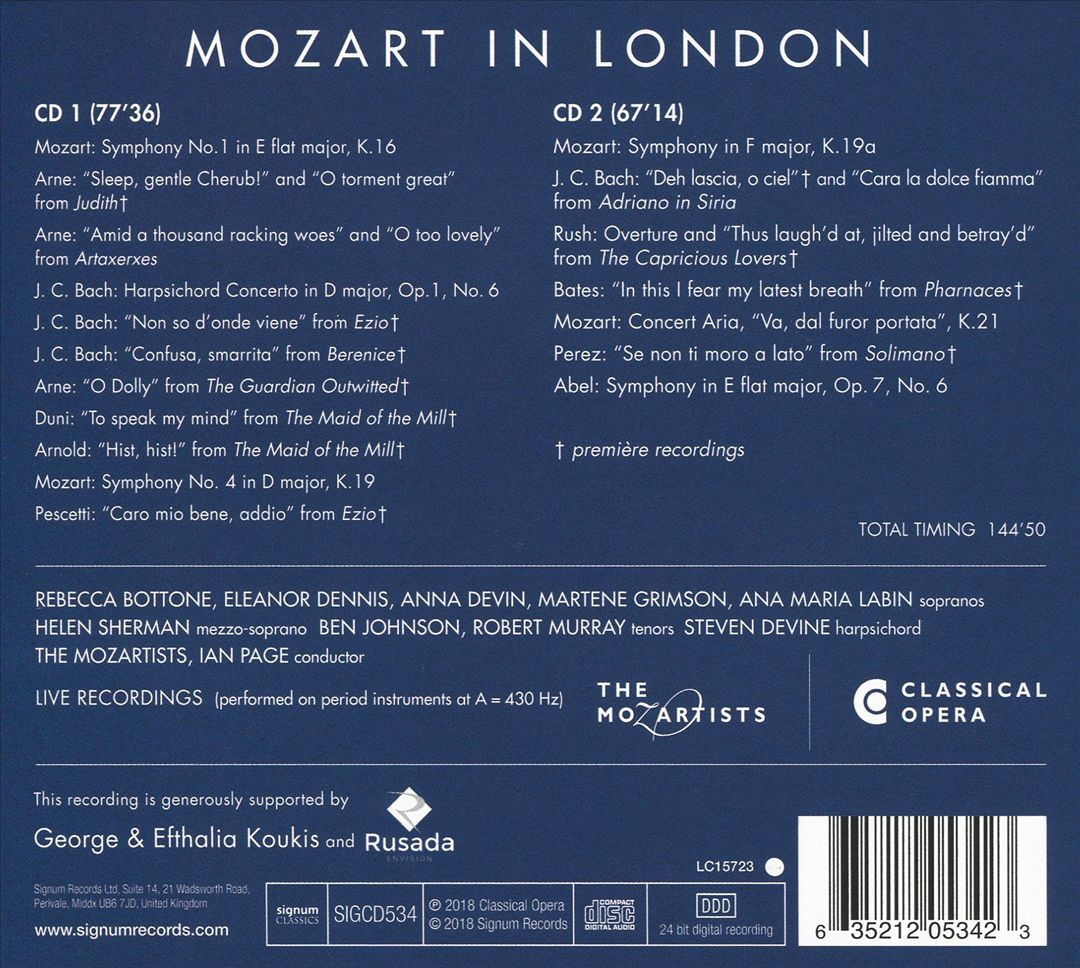 Mozart in London cover art