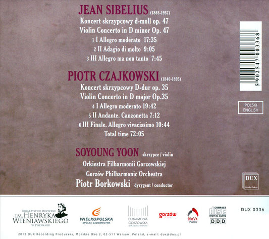 Sibelius, Czajkowski: Violin Concertos cover art