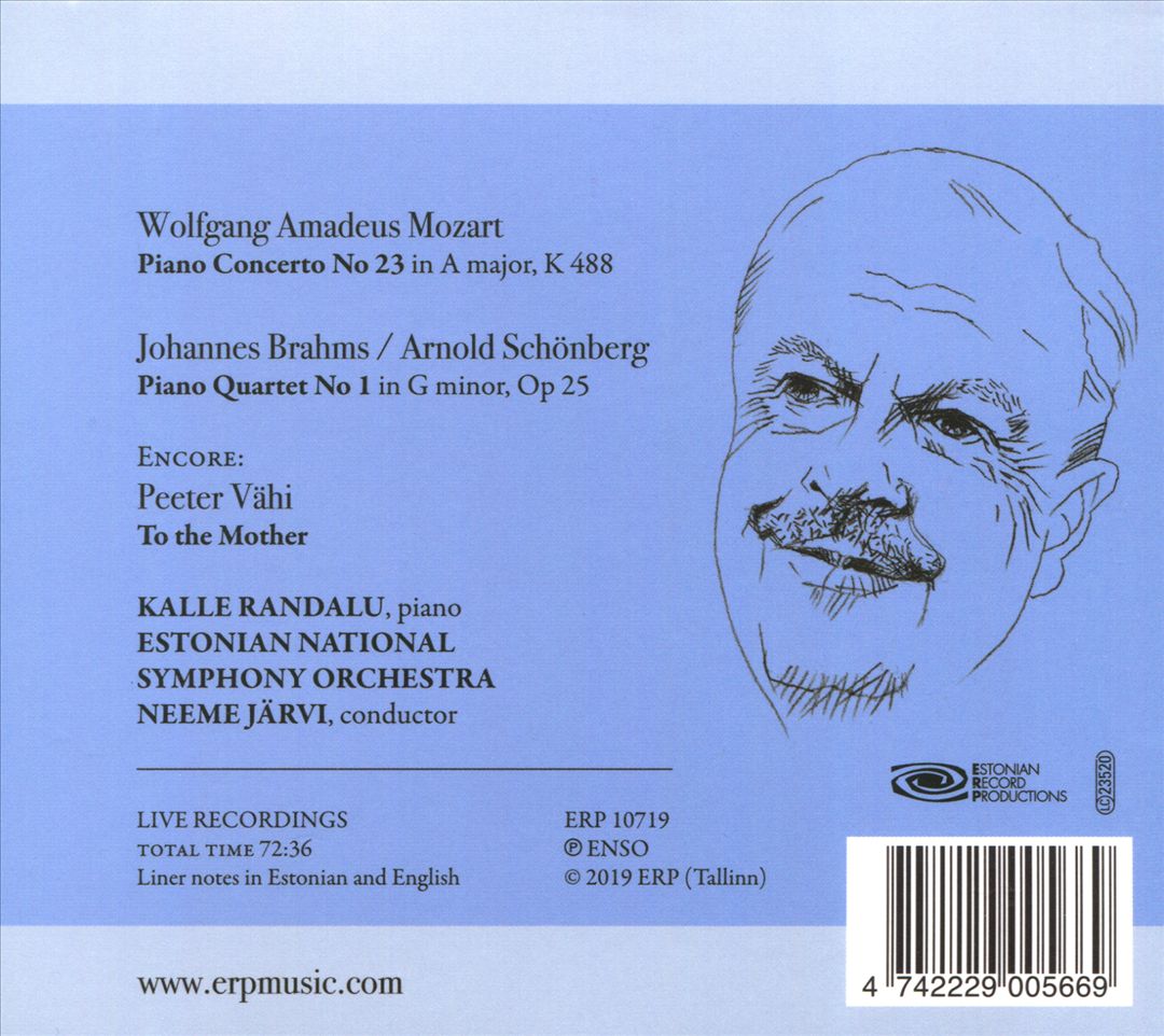 Mozart XI: Piano Concerto No. 23; Brahms/Schönberg: Piano Quartet No. 1; Vähi: To the Mother cover art