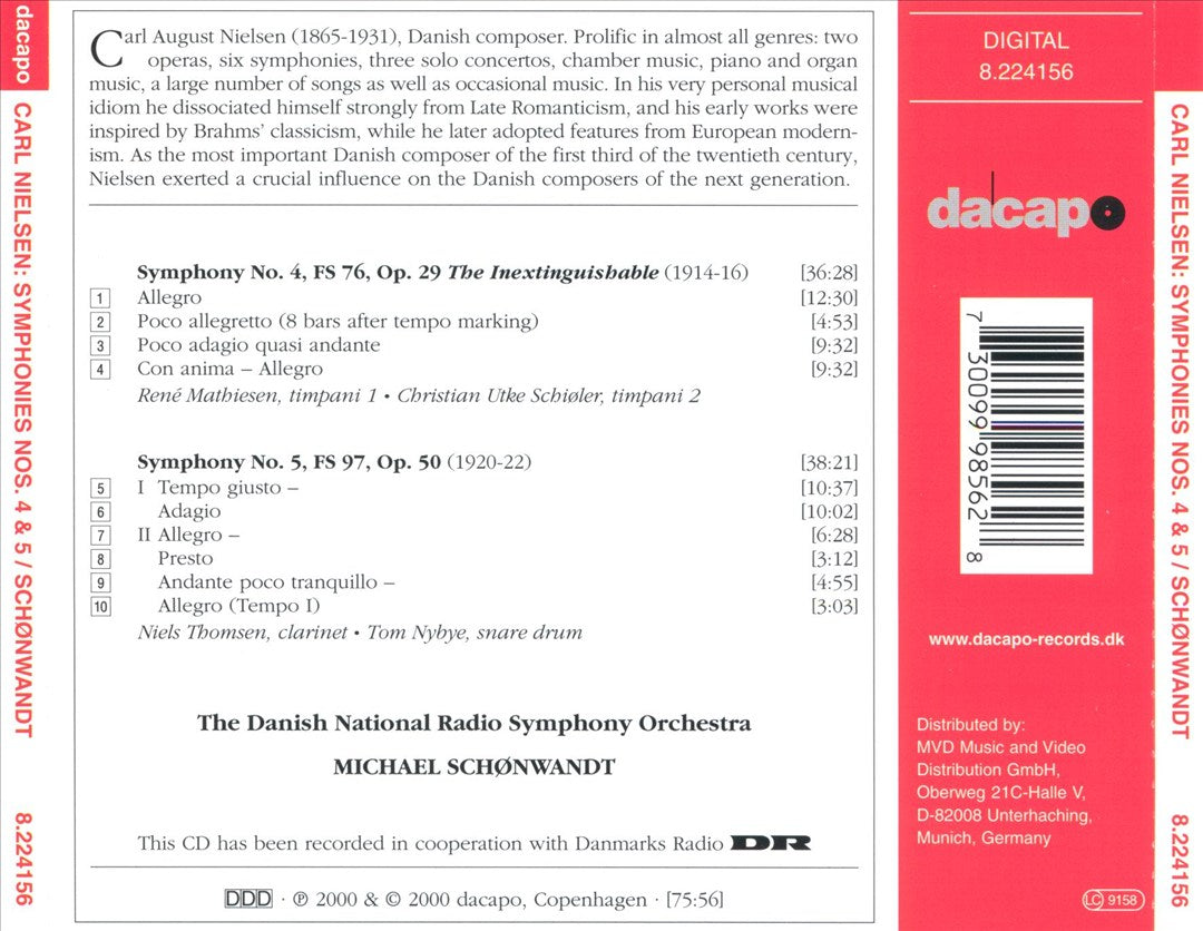 Nielsen: Symphonies Nos. 4 & 5 cover art