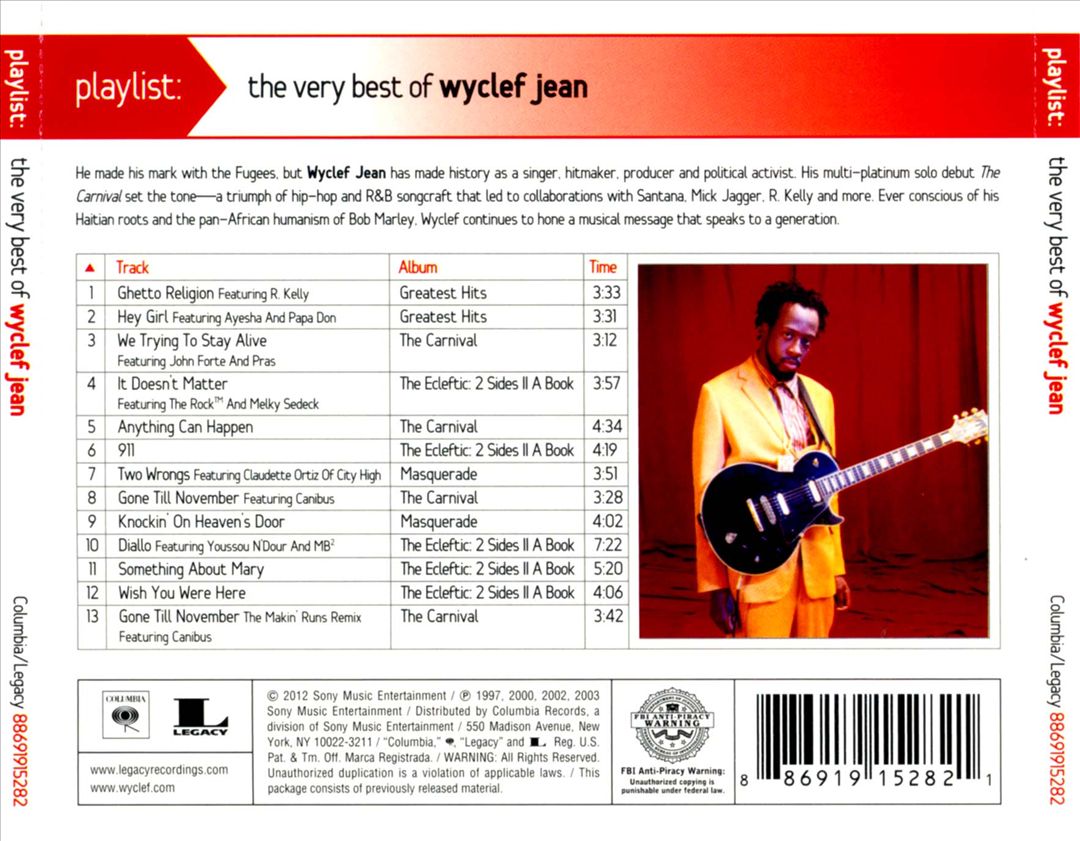 Playlist: The Very Best of Wyclef Jean cover art