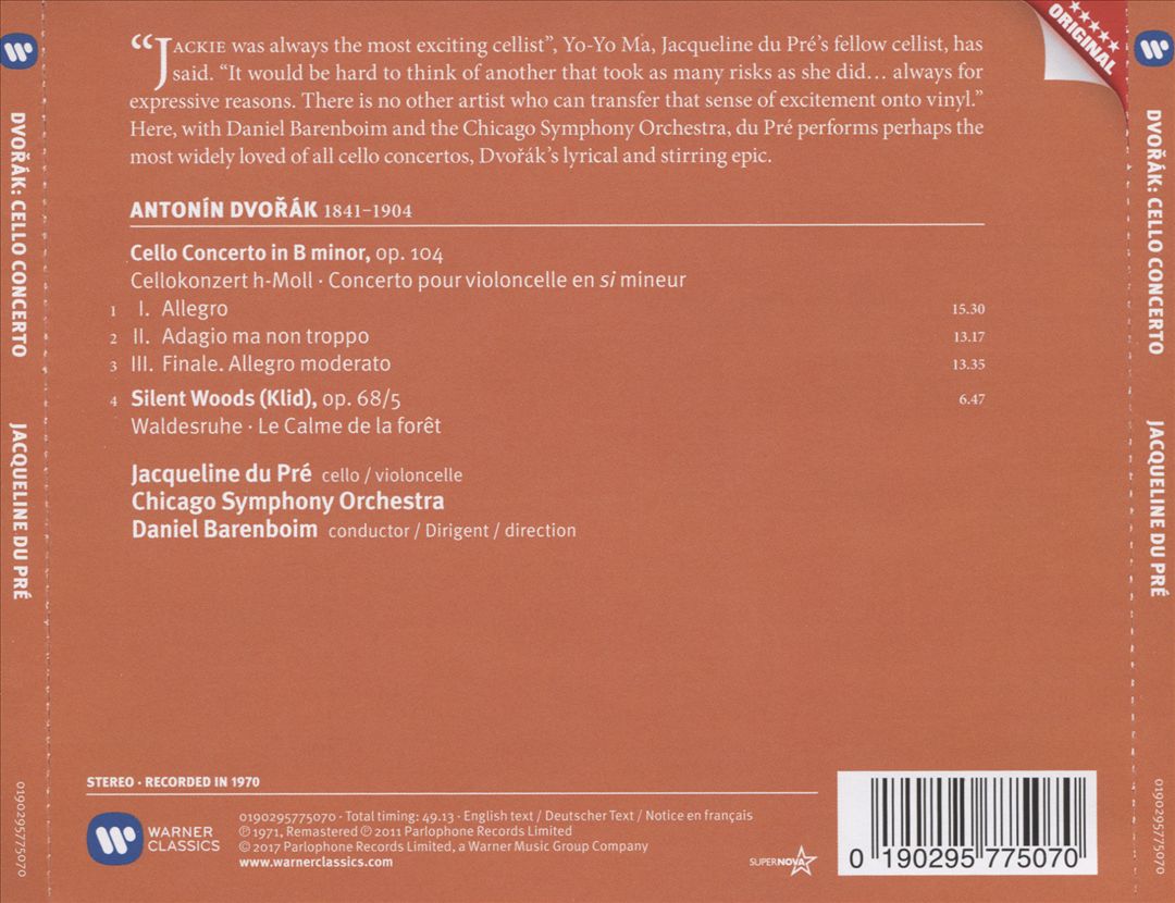 Dvořák: Cello Concerto in B minor; Silent Woods cover art