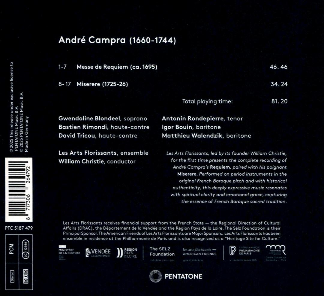 Campra: Requiem; Miserere cover art