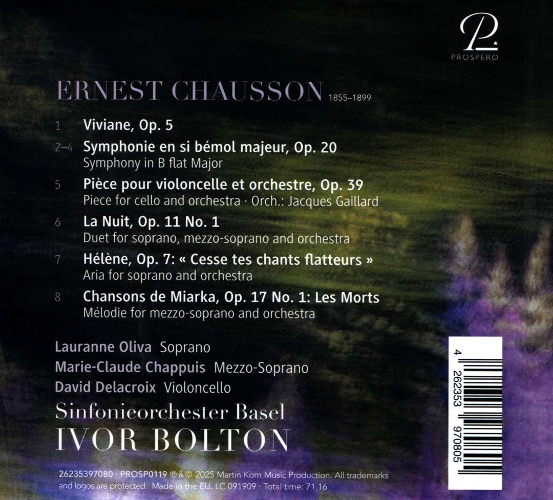 Chausson: Symphony in B flat; Viviane - Orchestral & Vocal Works cover art