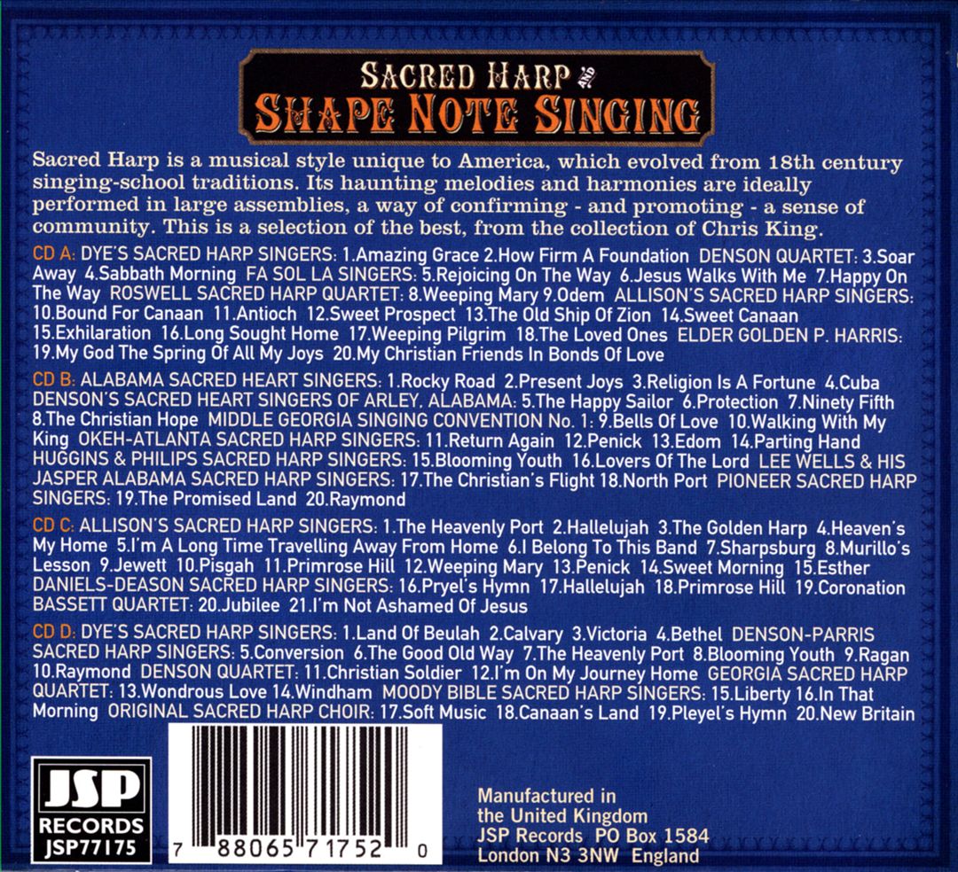 Sacred Harp and Shape Note Singing: 1922-1950s cover art