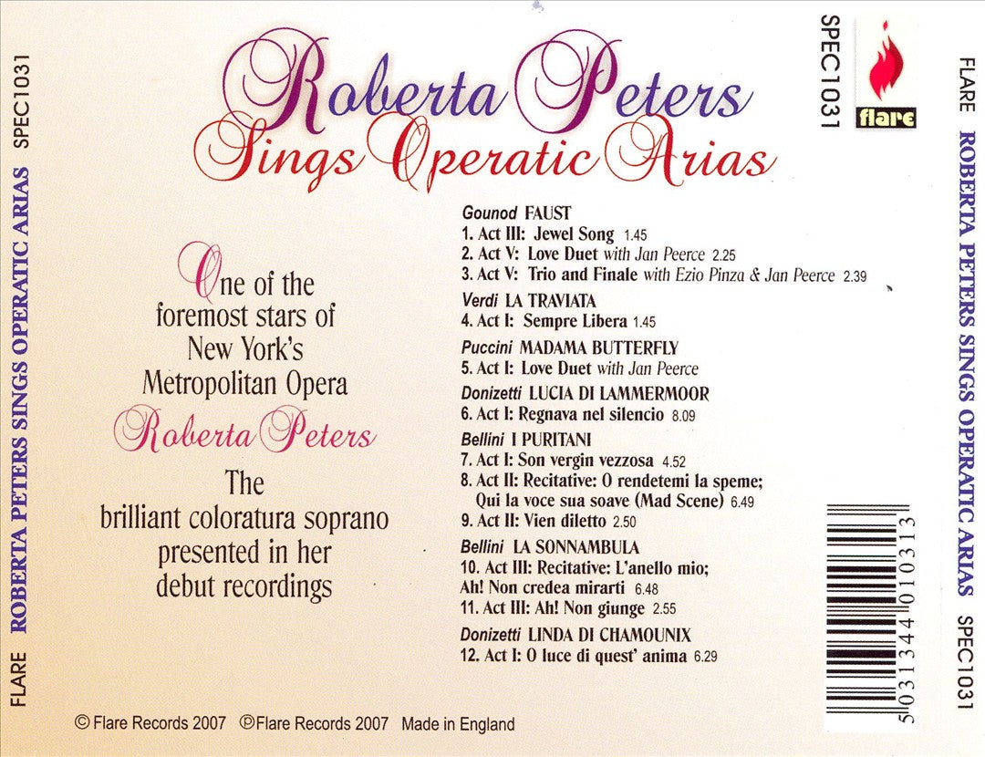 Roberta Peters Sings Operatic Arias cover art