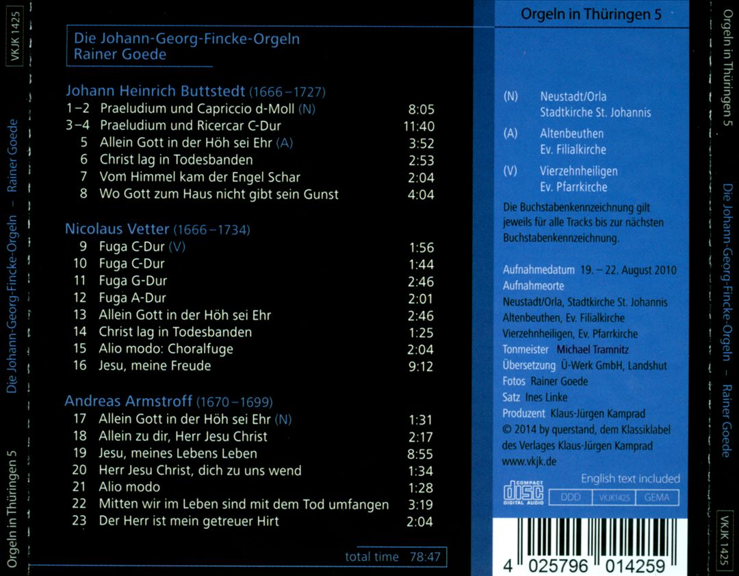 Orgeln in Thüringen, Vol. 5 cover art