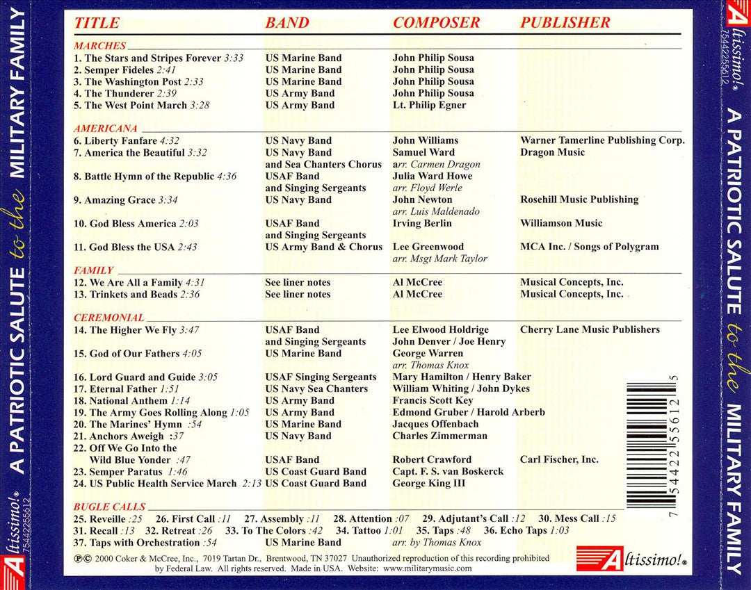 Patriotic Salute to the Military Family cover art