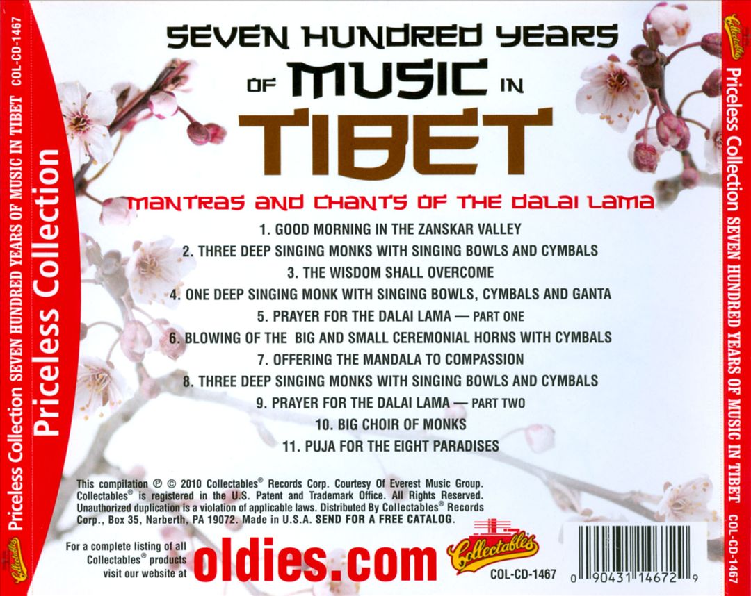 Seven Hundred Years of Music In Tibet: Mantras and Chants of the Dalai Lama cover art