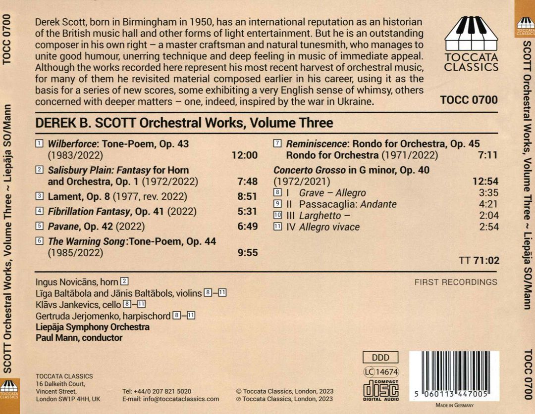 Derek B. Scott: Orchestral Music, Vol. 3 cover art
