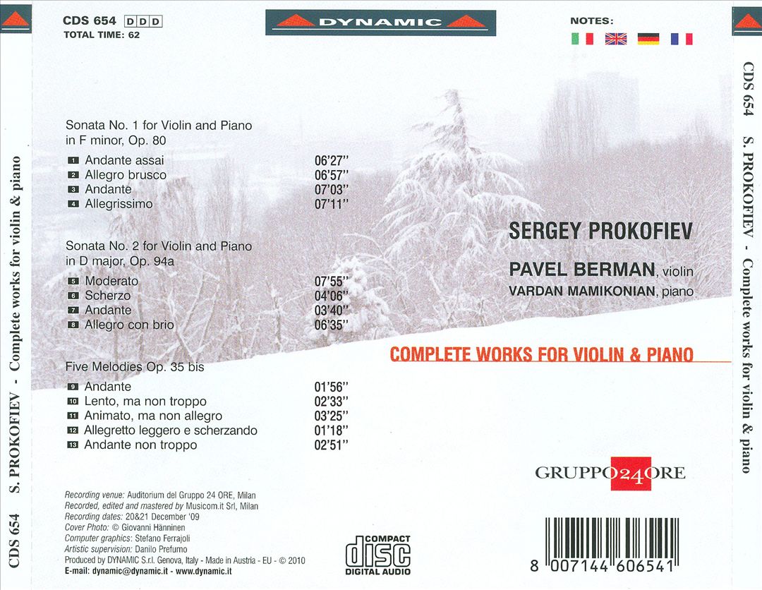 Prokofiev: Complete Works for Violin & Piano cover art