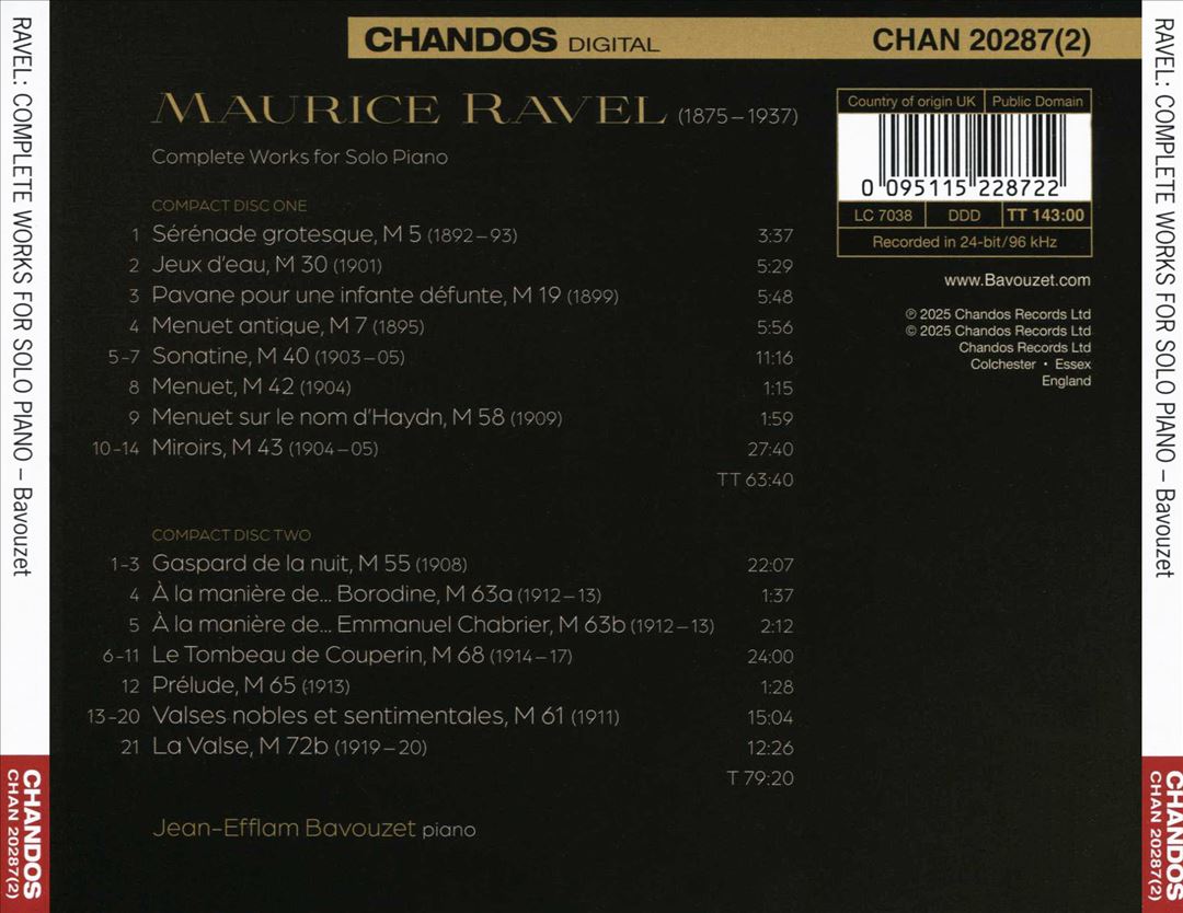 Ravel: Complete Works for Solo Piano cover art