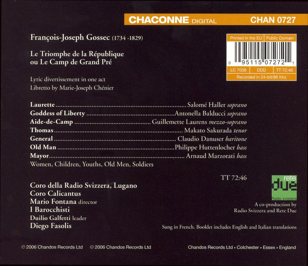 Gossec: Le Triomphe de la République cover art