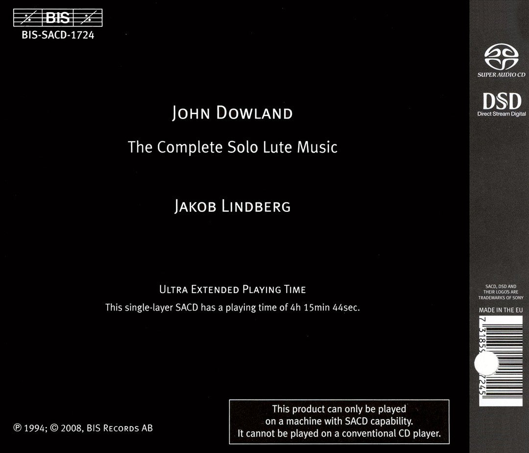 John Dowland: The Complete Solo Lute Music [SACD] cover art