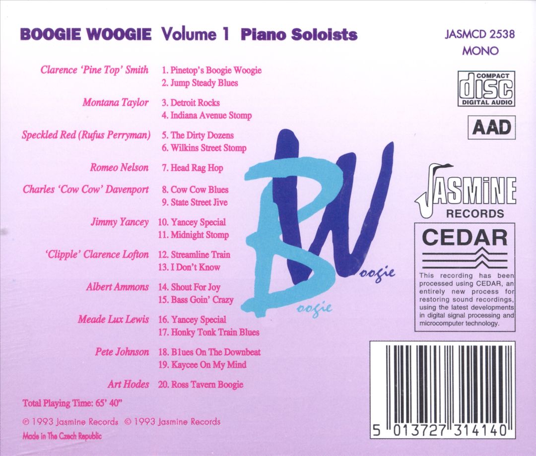 Boogie Woogie, Vol. 1:  Piano Soloists cover art