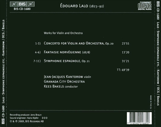Édouard Lalo: Symphonie espagnole; Violin Concerto; Fantaisie norvégienne cover art
