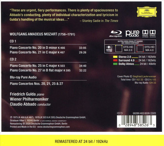 Mozart: Great Piano Concertos, Nos. 20, 21, 25 & 27 cover art