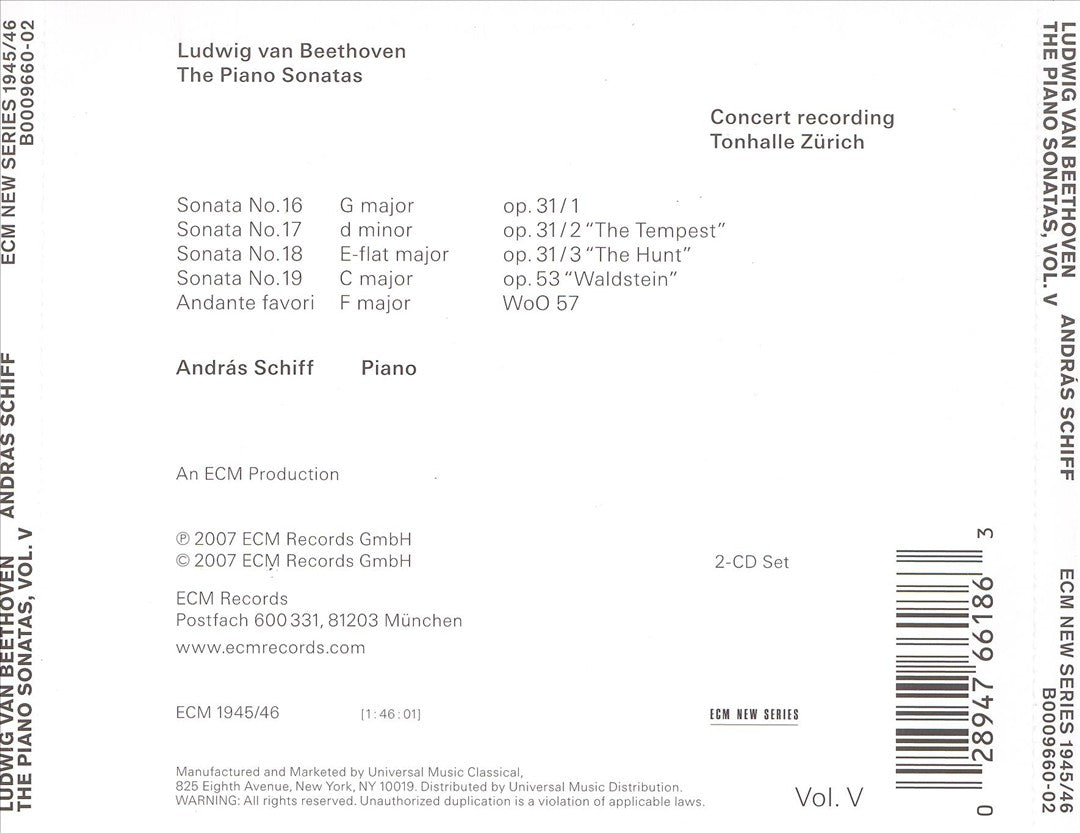 Beethoven: The Piano Sonatas, Vol. 5 - Opp. 31 and 53 cover art