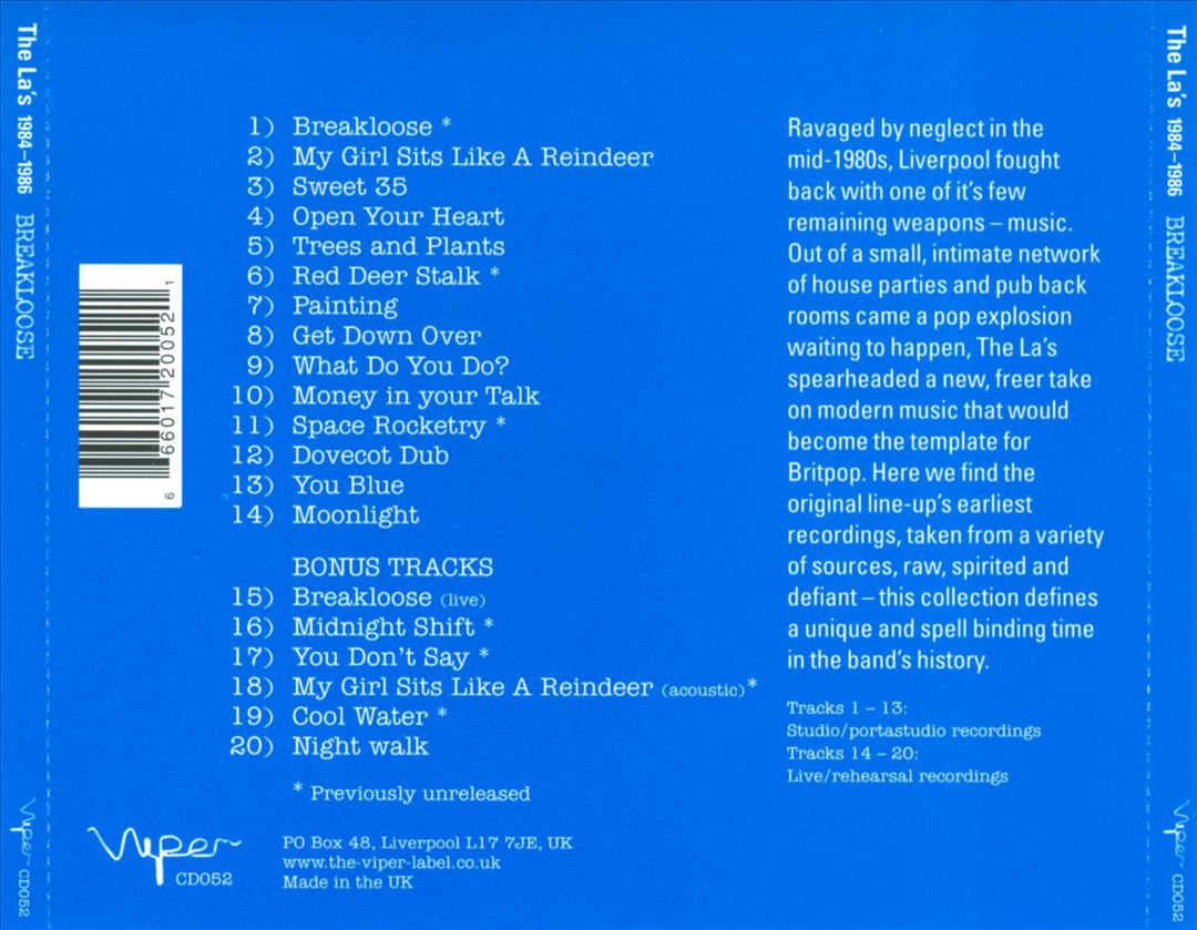 Breakloose: Lost La's 1984-1986 [Bonus Tracks] cover art