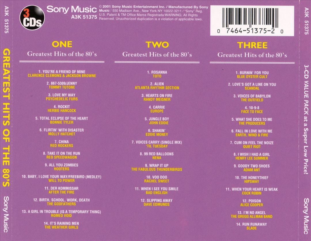 Greatest Hits of the 80's [Sony] cover art