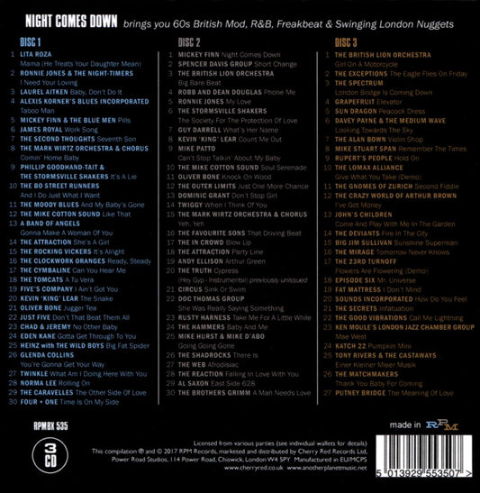 Night Comes Down: 60 British Mod, R&B, Freakbeat, and Swinging London Nuggets cover art