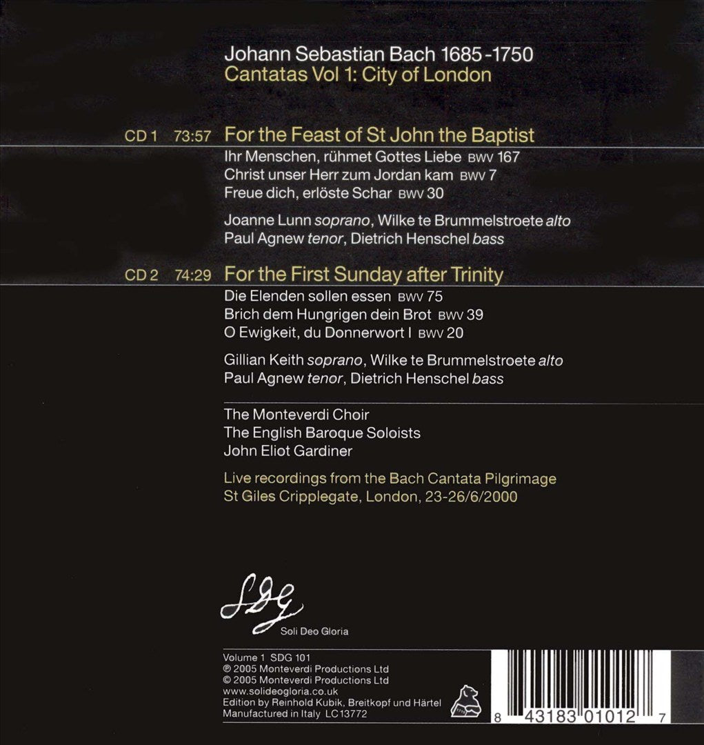 Bach Cantatas, Vol. 1: City of London cover art