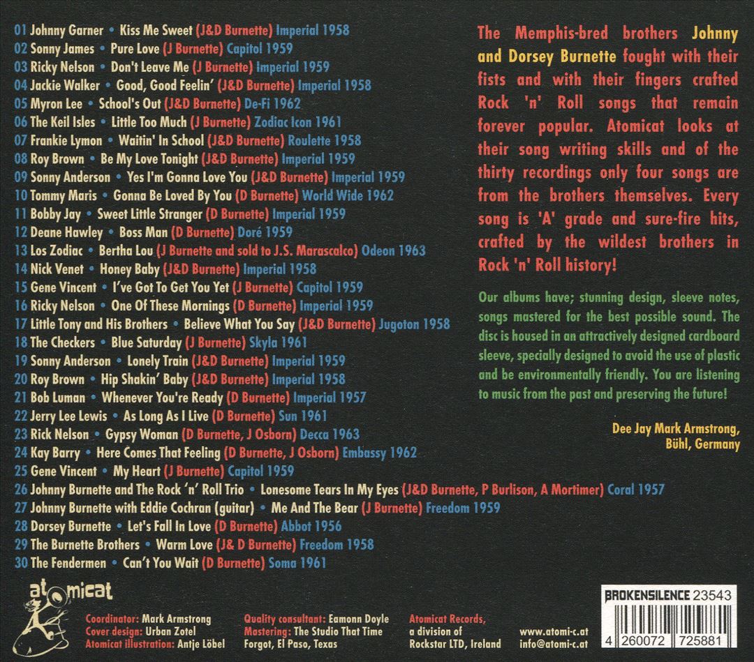 Burnette Brothers Song Book cover art