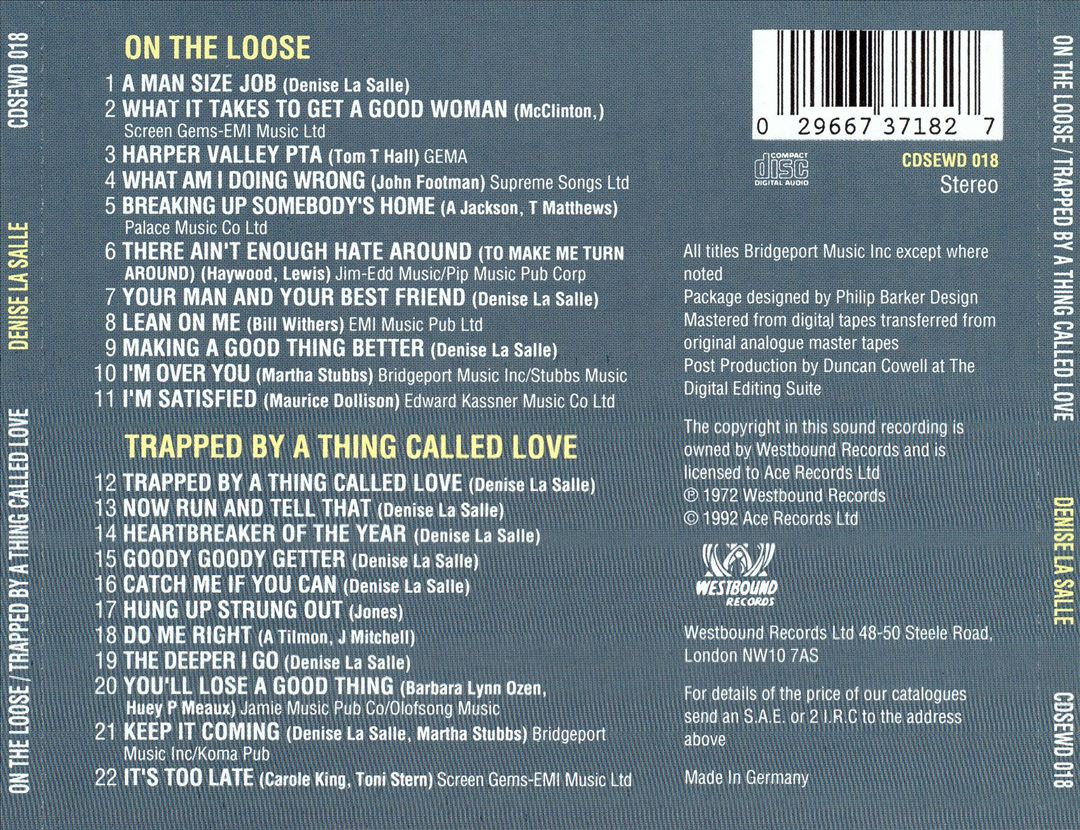 On the Loose/Trapped by a Thing Called Love cover art