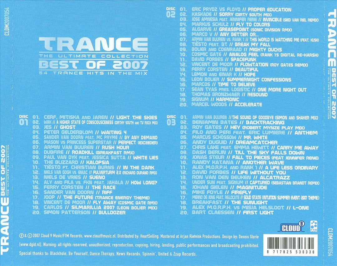 Trance: Best of 2007 cover art