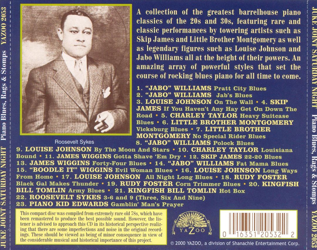 Juke Joint Saturday Night: Classic Piano Blues Rags & Stomps cover art