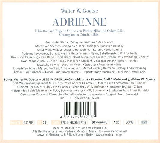 Walter W. Goetze: Adrienne cover art