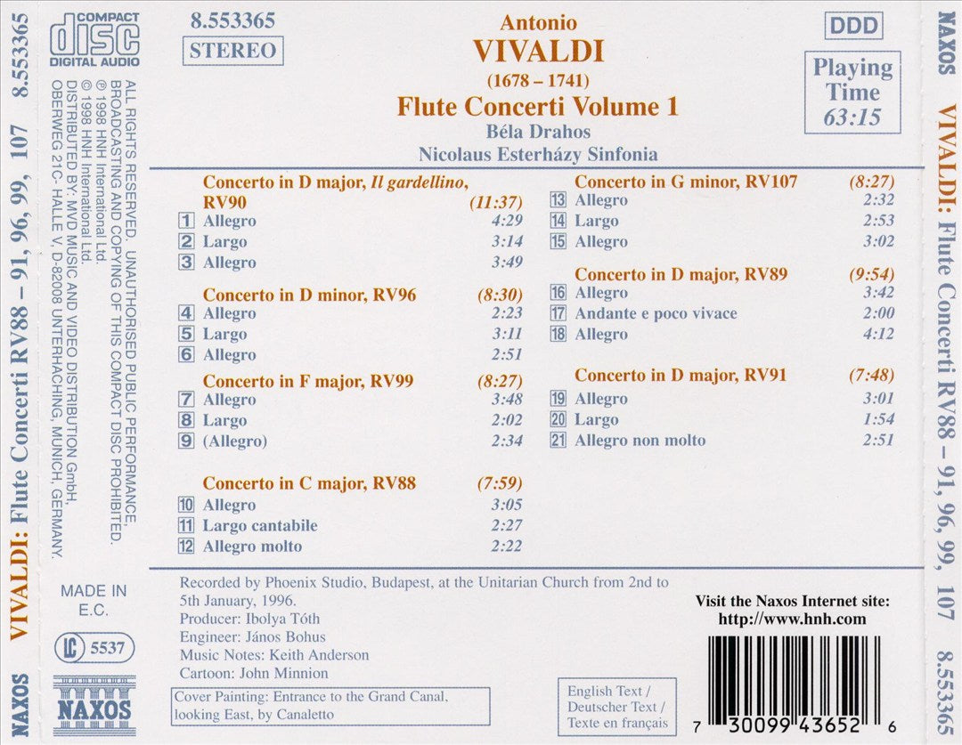 Vivaldi: Flute Concerti, Vol. 1 cover art