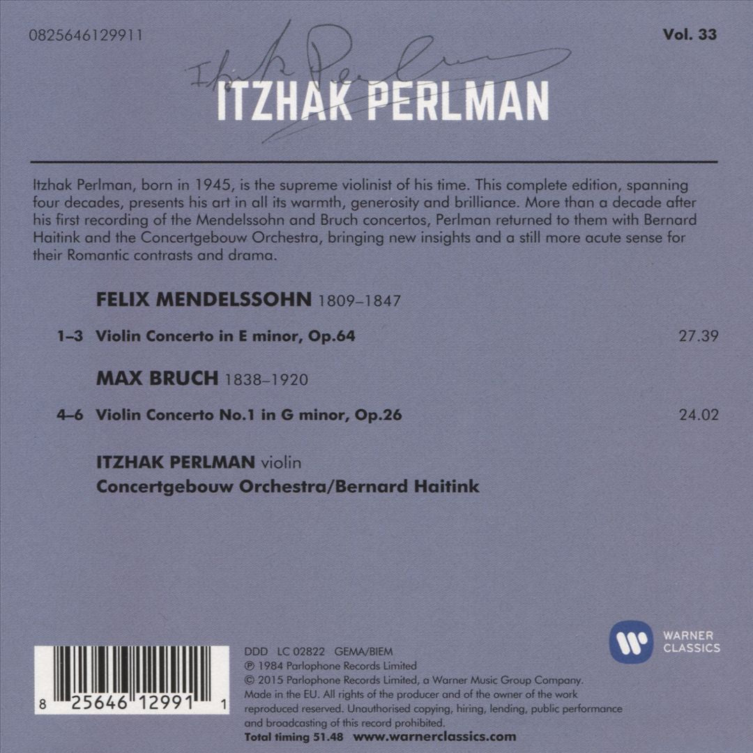 Mendelssohn: Concerto in E minor; Bruch: Concerto No. 1 in G minor cover art