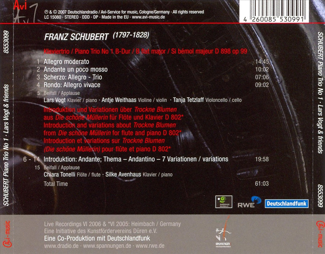 Schubert: Piano Trio No. 1; Trockne Blumen cover art