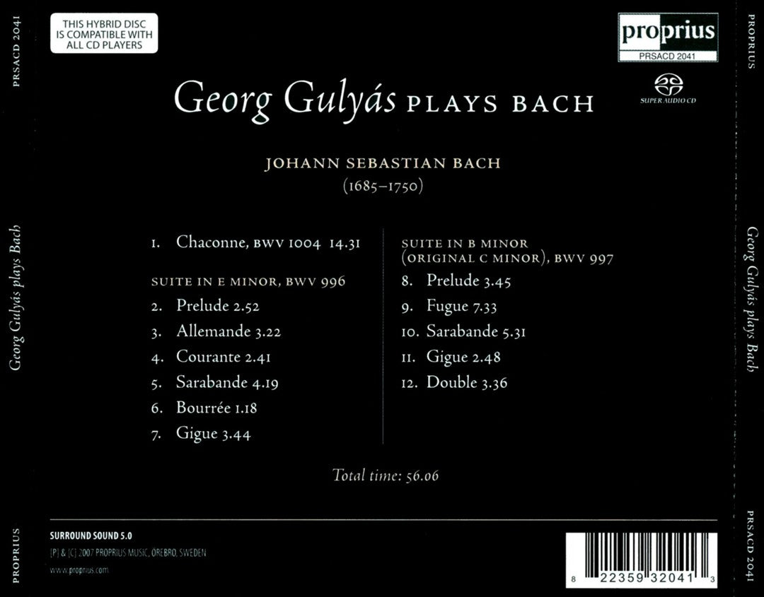 Georg Gulyás Plays Bach  cover art